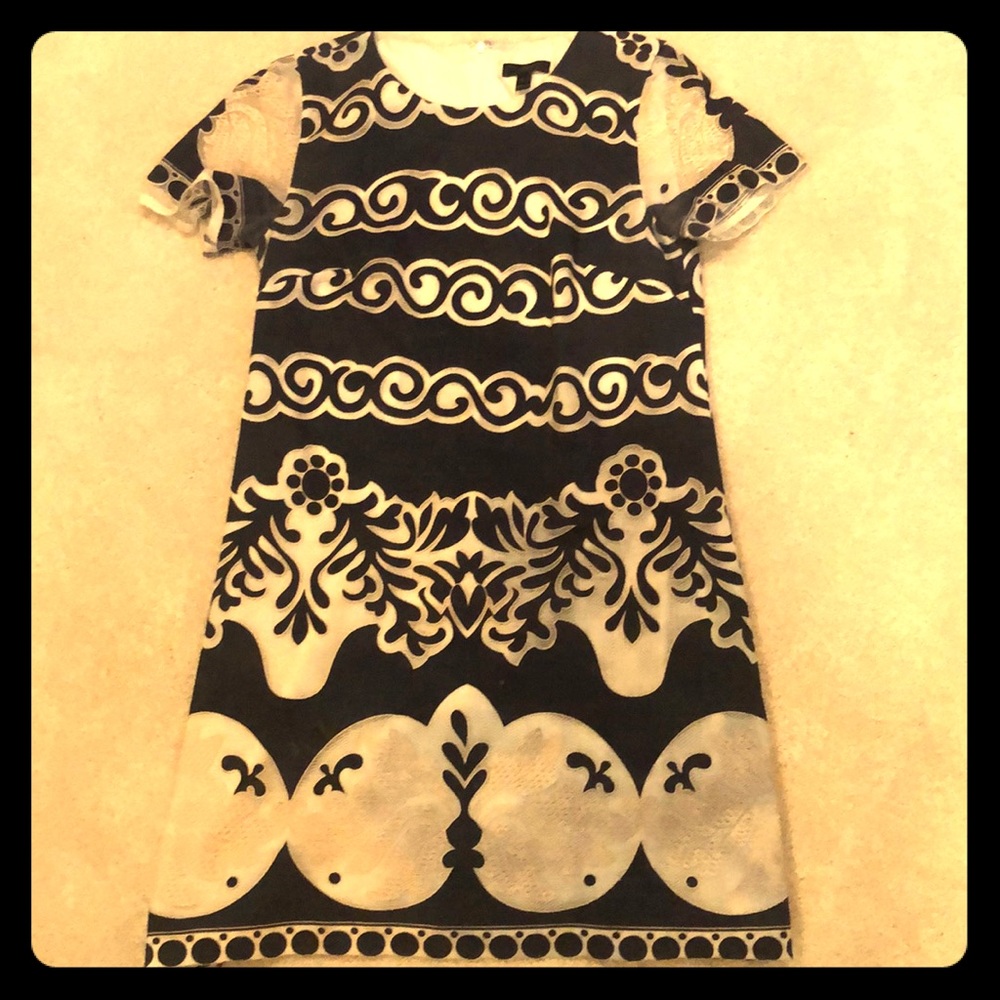 Jcrew Navy White Shift Dress